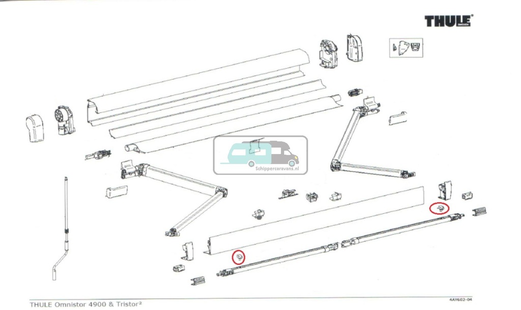 [OCS_A9900268] Thule Knob Support Arm Oval 4900 2st.