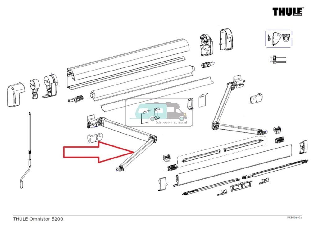[OCS_A9902817] Thule Knikarm Compleet LH 5200 >3.00