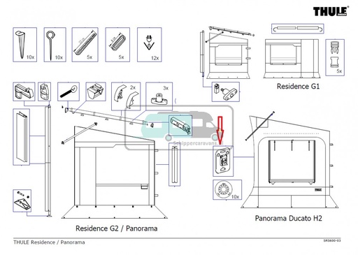 [OCS_2612322] Thule Panorama Ducato H2 Voet Bevestiging 2st.