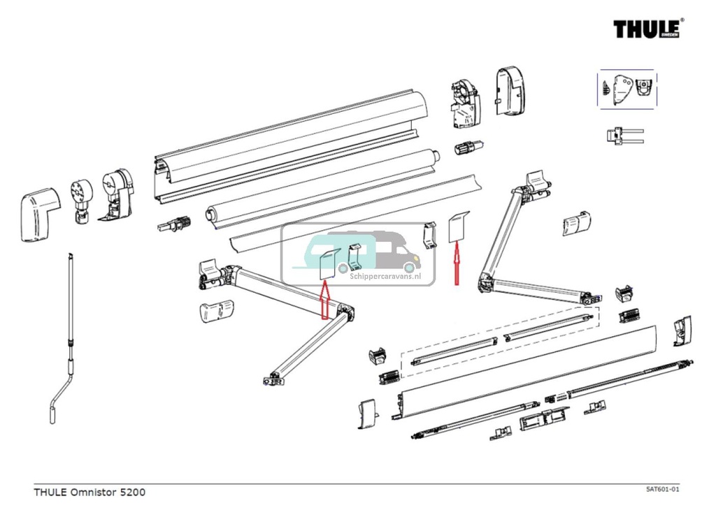[OCS_A9907458] Thule Spring Support Roller Tube 5200