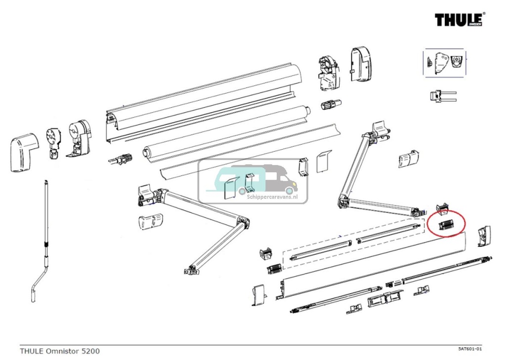 [OCS_A9902815] Thule Connection Support Arm RH 5200