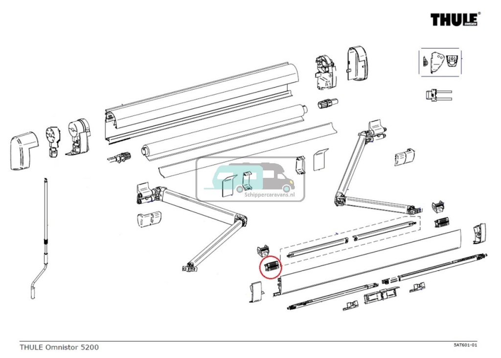 [OCS_A0023688] Thule Connection Support Arm LH 5200
