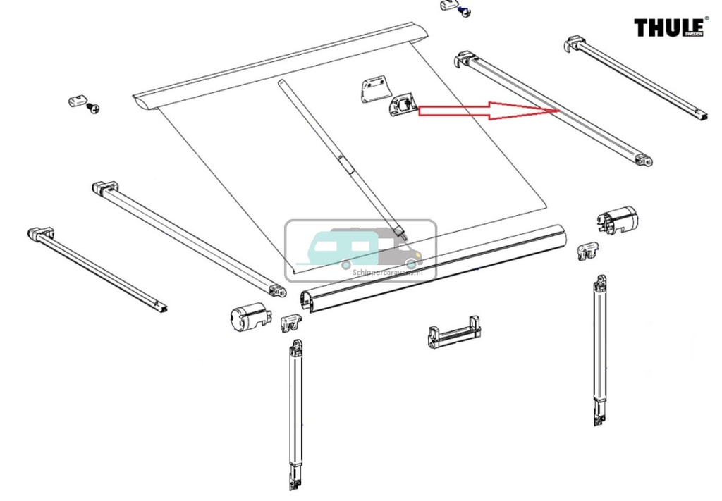 [OCS_A9904762] Thule Rafter Arm Assy RH 1200 2.30