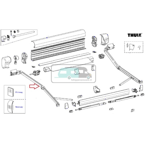[OCS_2612419] Thule 8000 Knikarm links 3.5m