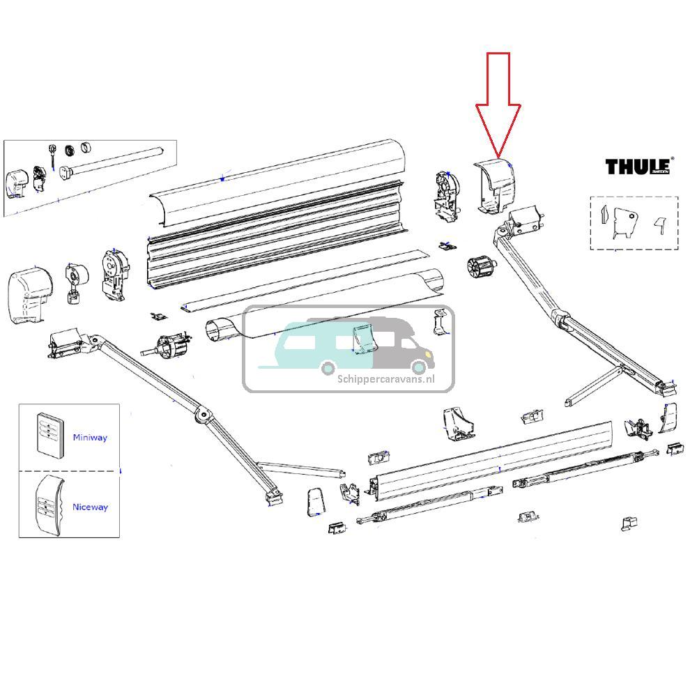 [OCS_A0025319] Thule 8000 Eindkap vaste bak rechts Antraciet