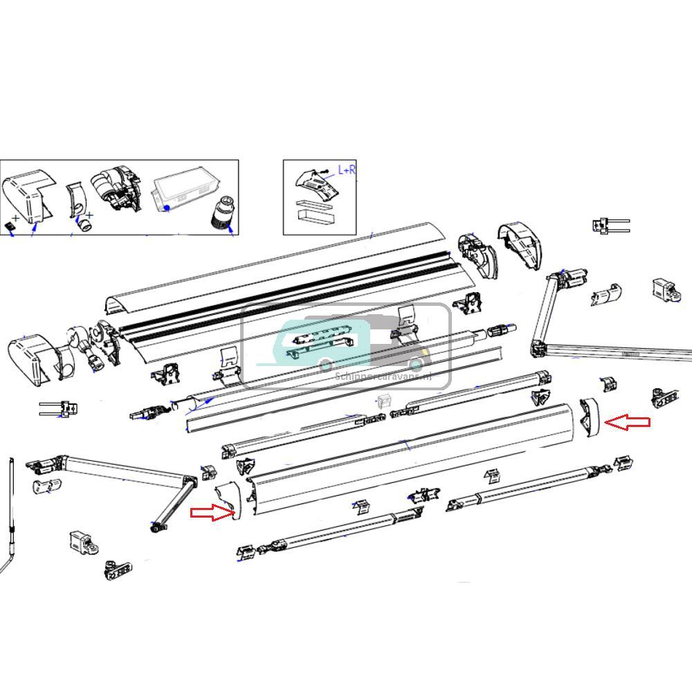 [OCS_A9903632] Thule 6300 Leadrail Eindkappenset wit