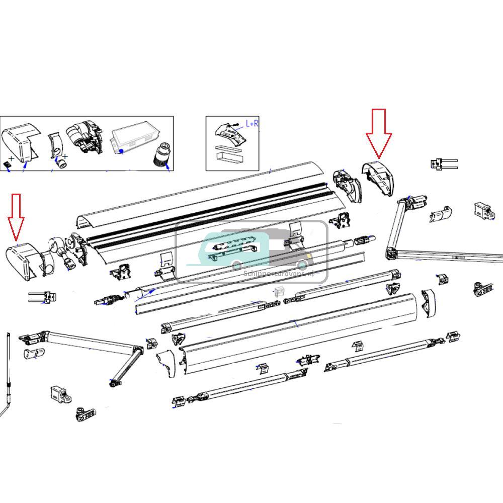 [OCS_A9902930] Thule 6300 Vaste bak Eindkappenset wit