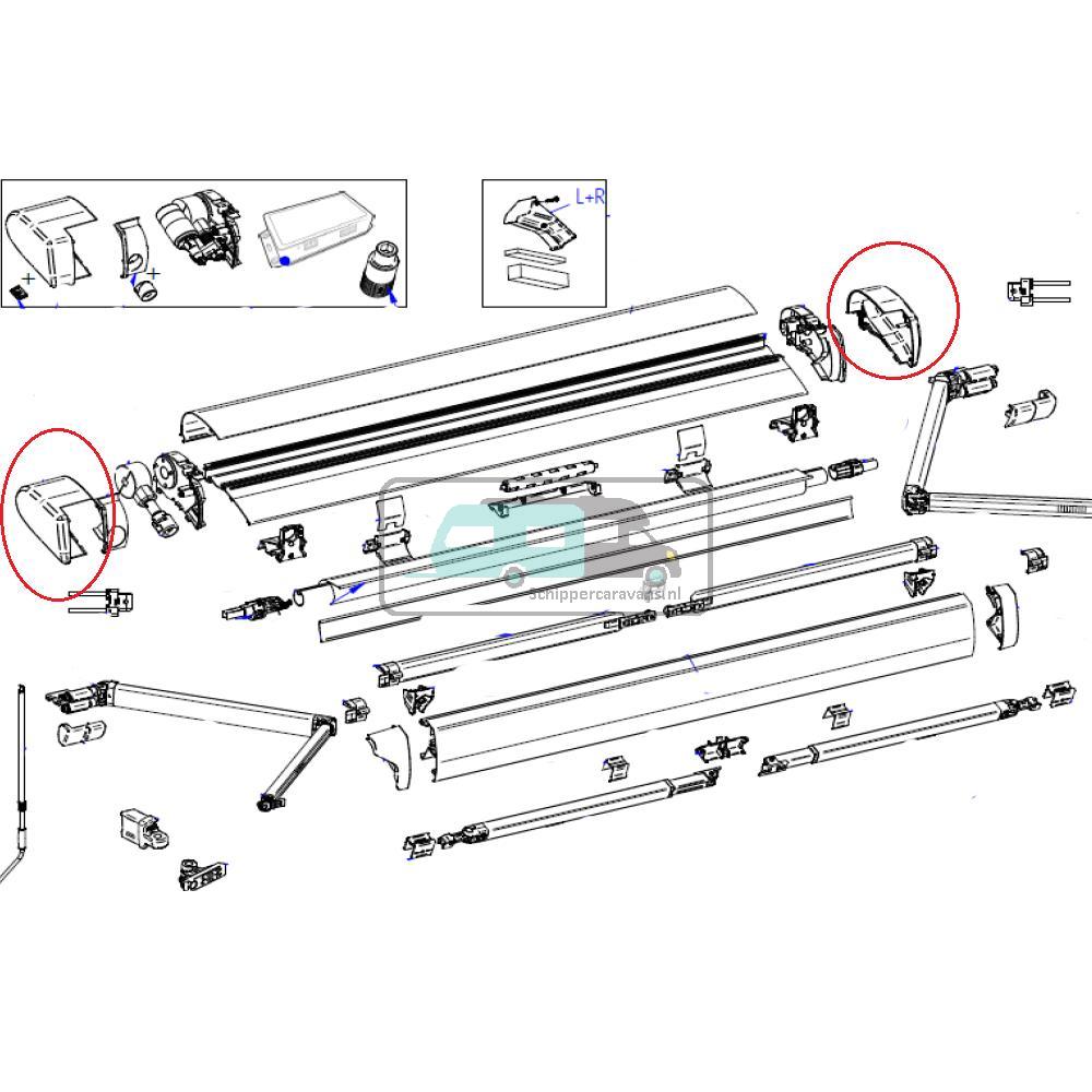 [OCS_A9903758] Thule 6300 Eindkap LH+RH Antraciet