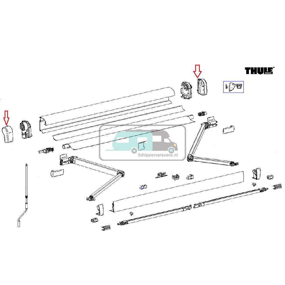 [OCS_A9903610] Thule Eindkap Mainhousing LH+RH 4900 Antraciet