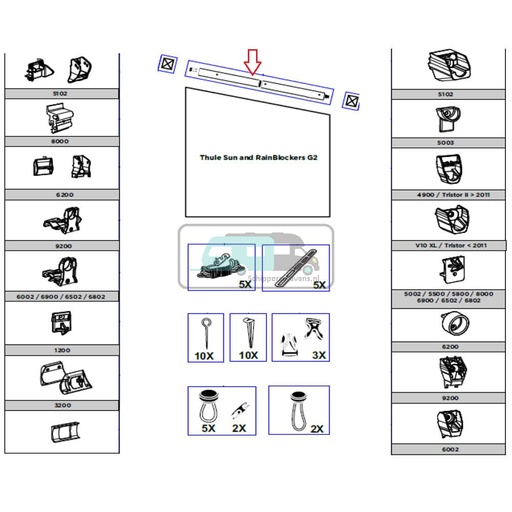 [OCS_2612531] Thule Tension Rafter Blocker G2 2.50 3200