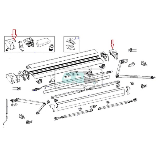 [OCS_2612615] Thule 6300 Eindkap Motor 12V L+R Wit