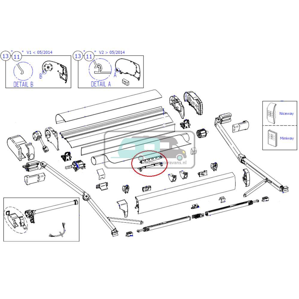 [OCS_A9900353] Thule 9200 Center Support Roller Tube