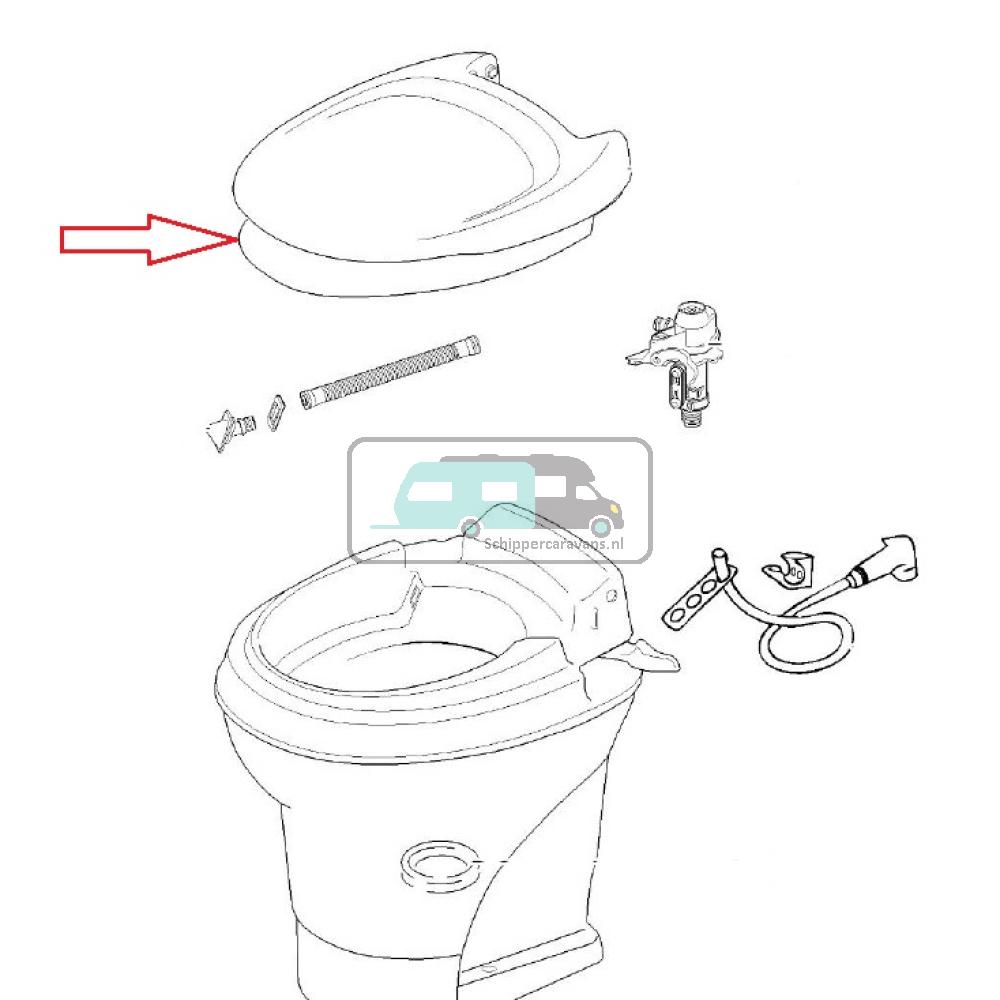 [OCS_A9902147] Thetford Aqua Magic V Bril en Deksel wit