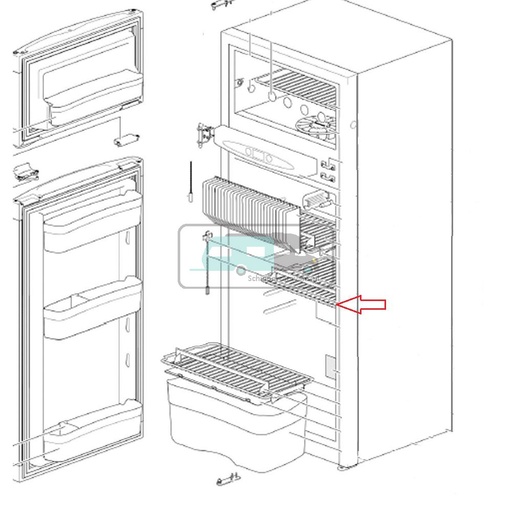 [OCS_63174308] Thetford N175 Koelkast Rooster boven Groentebak