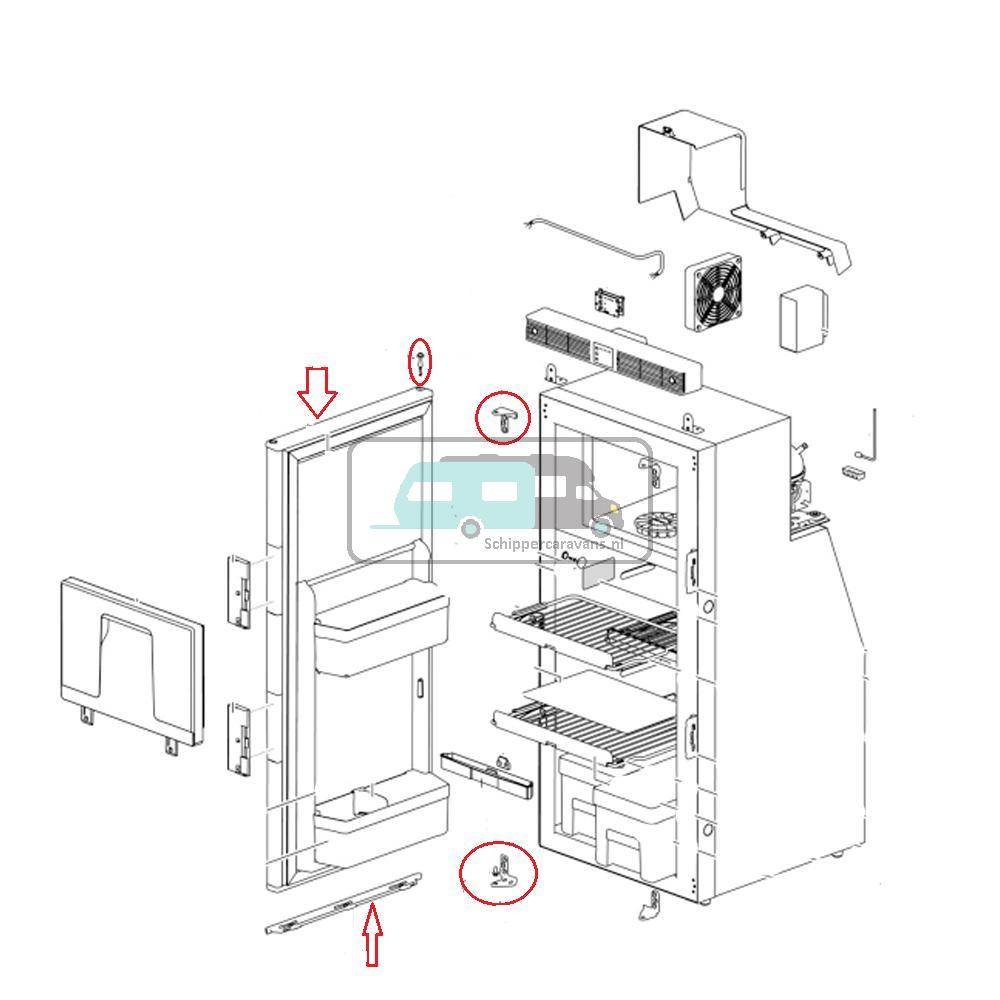 [OCS_A0024018] Thetford Handgreep Laag met Deurbevestiging T1090 