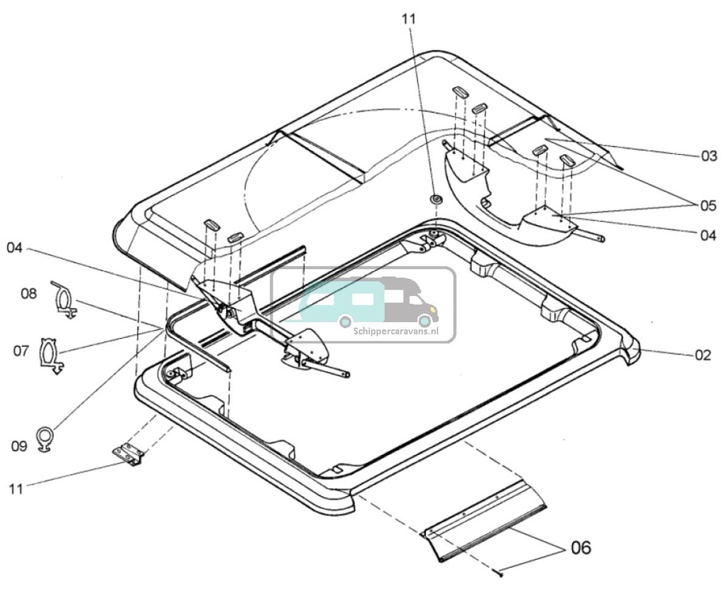 [OCS_A9905509] Dometic Heki 1/ 3 Afdichtrubber z/ontluchting