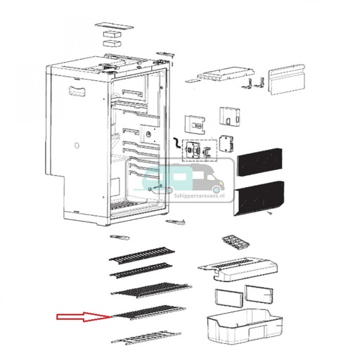 [OCS_700422] Dometic RMS8400 Rooster Bodem Verzinkt 426X25