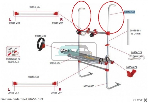 [OCS_700850] Fiamma Bovenarm fietsenrek universeel 98656-553