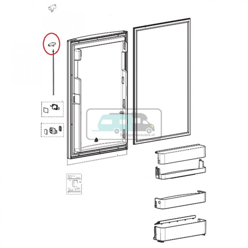 [OCS_701103] Dometic RM8405 Knop Deurvergrendeling Rechter Scharnier