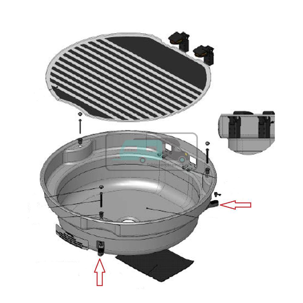 [OCS_A0028413] Thetford SBL3000 Spoelbak Bevestigingsclip