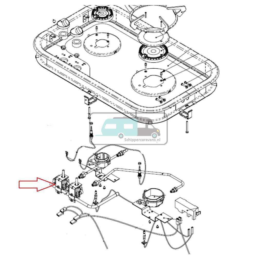 [OCS_A0028439] Thetford Hob 160 Tap Grill 0.45 Brander