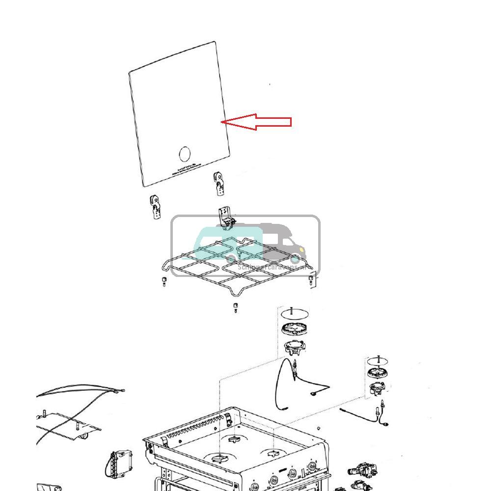[OCS_A9904938] Thetford Triplex Fornuis Afdekglasplaat