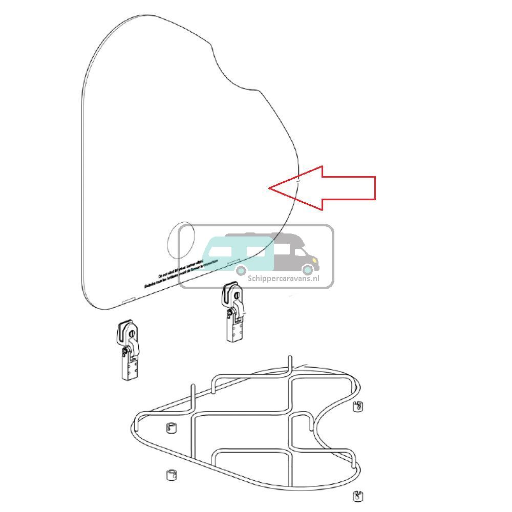 [OCS_A9902952] Thetford Hob 330 Komfoor Glasplaat Links