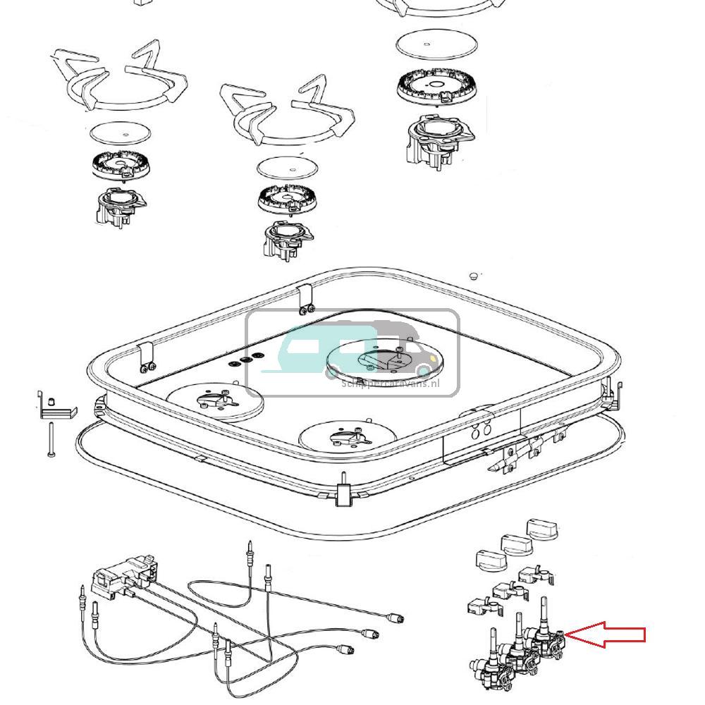 [OCS_A9902961] Thetford Hob 330 Triangel Gaskraanregelaar