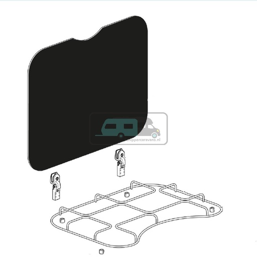 [OCS_701335] Thetford Basic Line 340 Komfoor Glasplaat zwart 