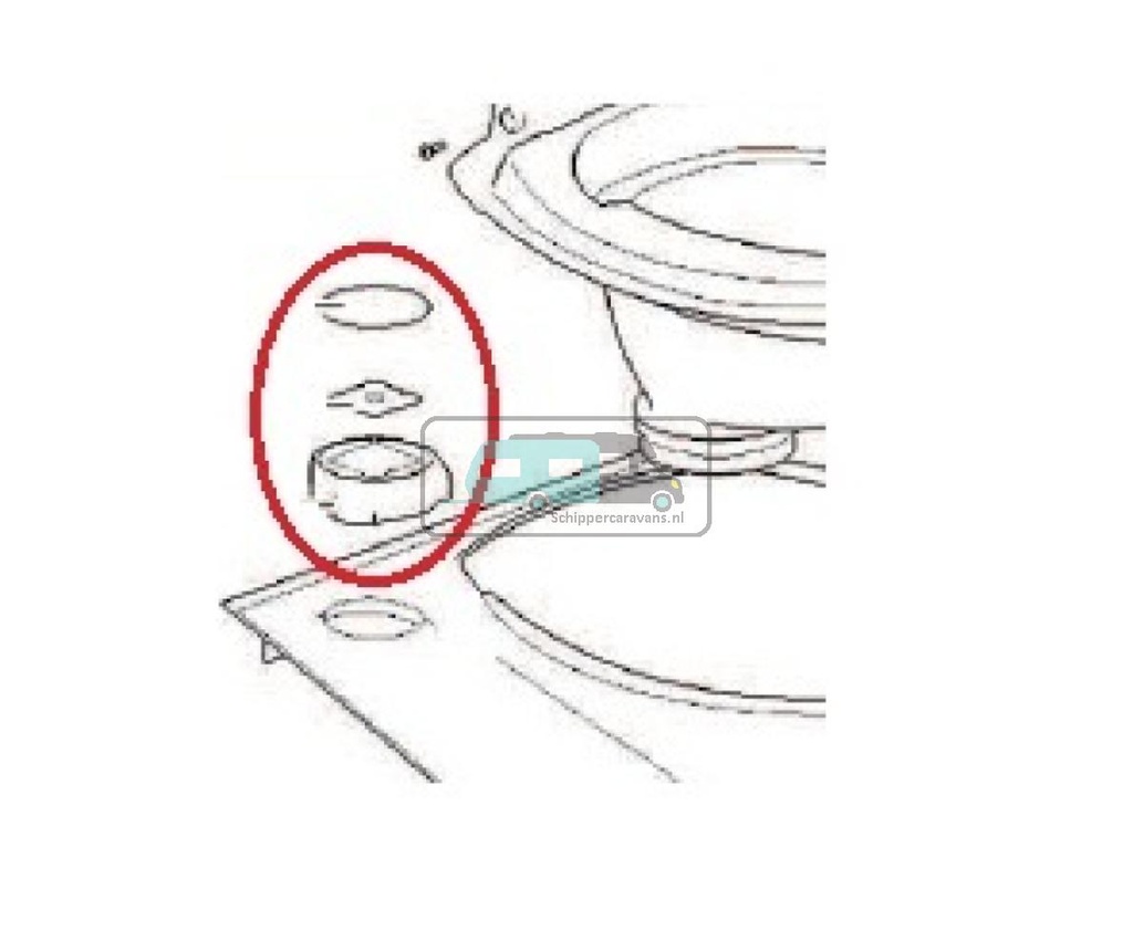 [OCS_A9907504] Thetford C500 Controle Knop C versie V2 wit/grijs
