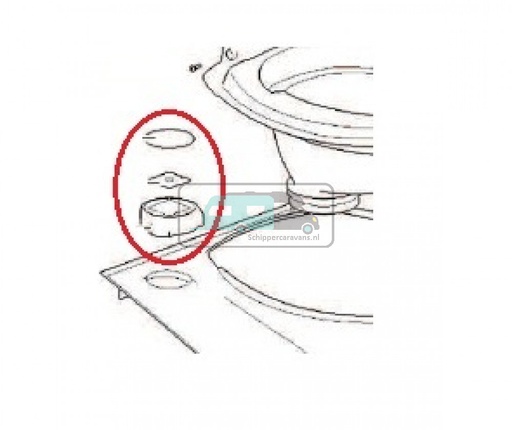 [OCS_9072562] Thetford C500 Controle Knop C versie V2 wit/grijs