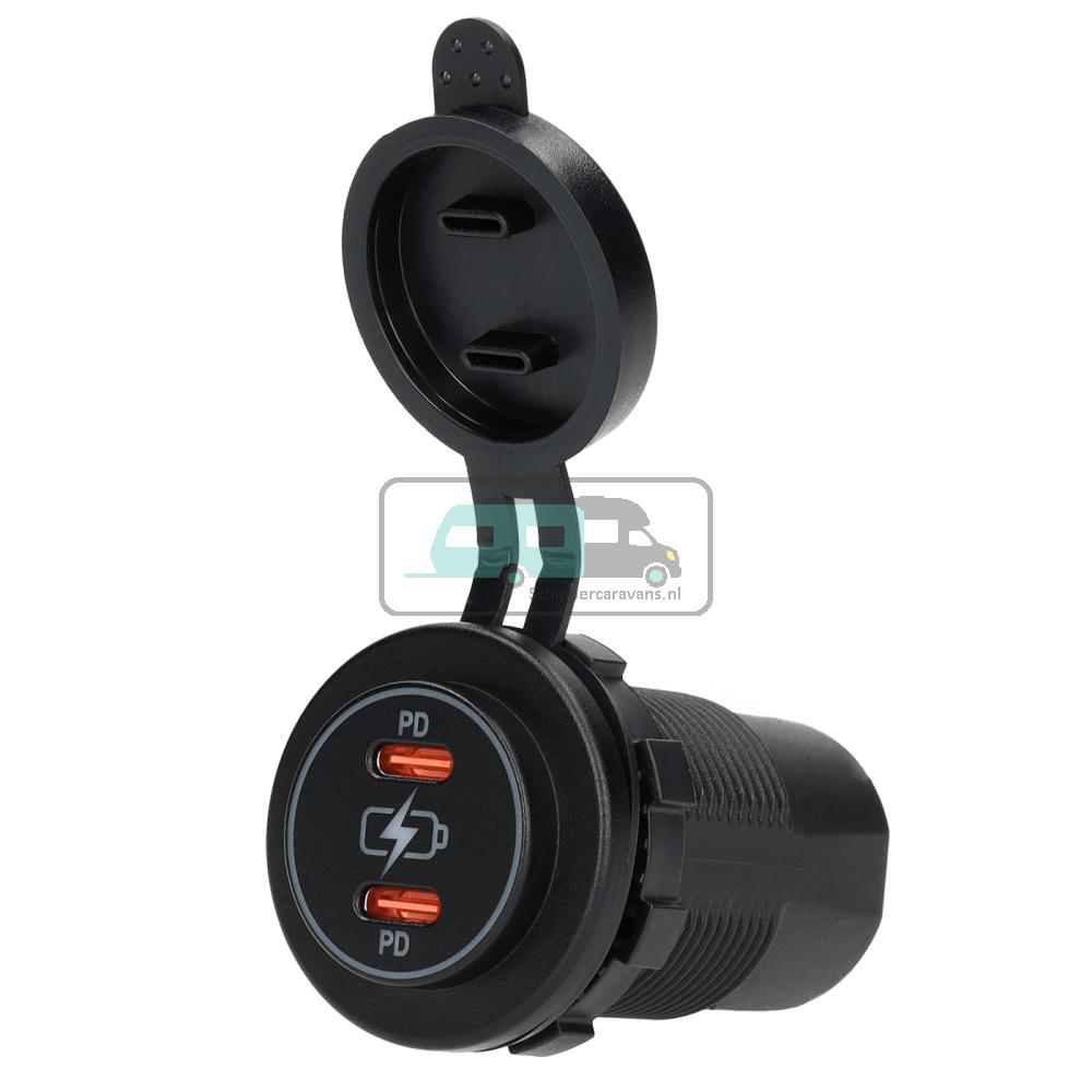 [OCS_A0034689L] Power Line Contactdoos USB-C PD Lader 2x3A