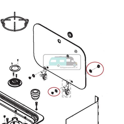 [OCS_A9902995] Dometic CE99-DF Montageset Glasplaat (2 st)