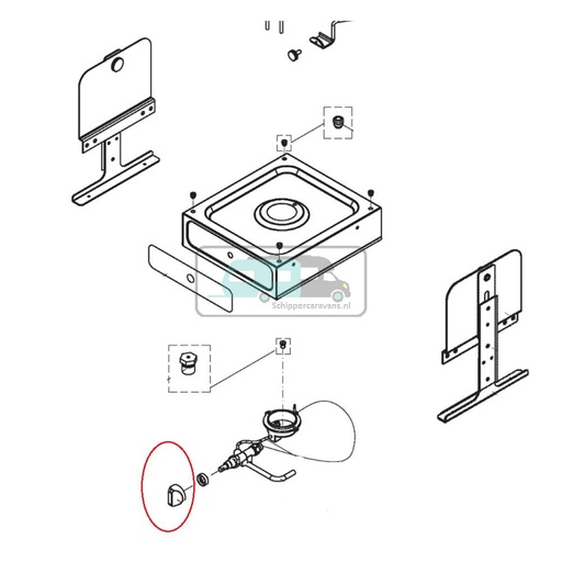 [OCS_1133613] Dometic EK 1600 Knop grijs Argentata (4 pc)