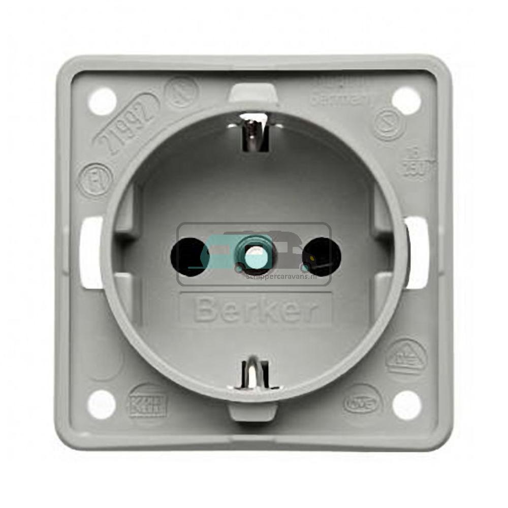 [OCS_A0032330L] Berker Contactdoos 230V Inbouw Grijs Mat