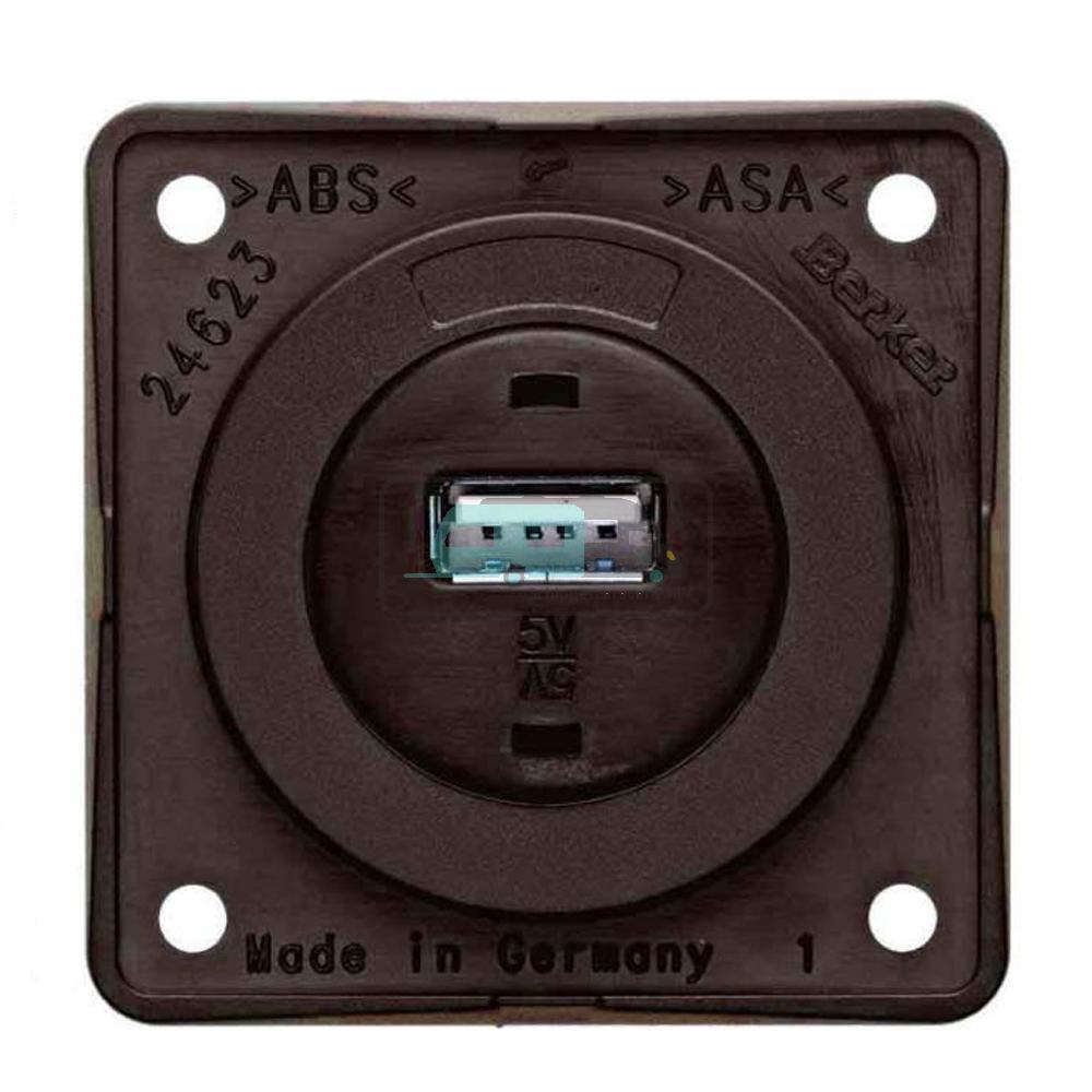 [OCS_A0032304L] Berker Contactdoos 1x USB Lader 12V Inbouw Bruin Mat