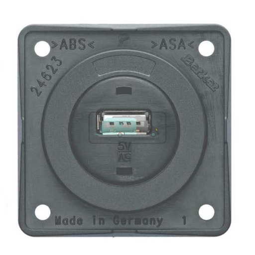 [OCS_1144104B] Berker Contactdoos 1x USB Lader 12V Inbouw Grijs Mat