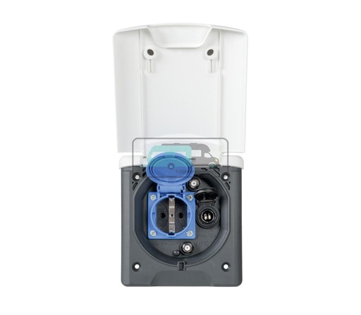 [OCS_A0005125L] Inbouwstekkerdoos Design 2014 230V/12V/Sat Wit